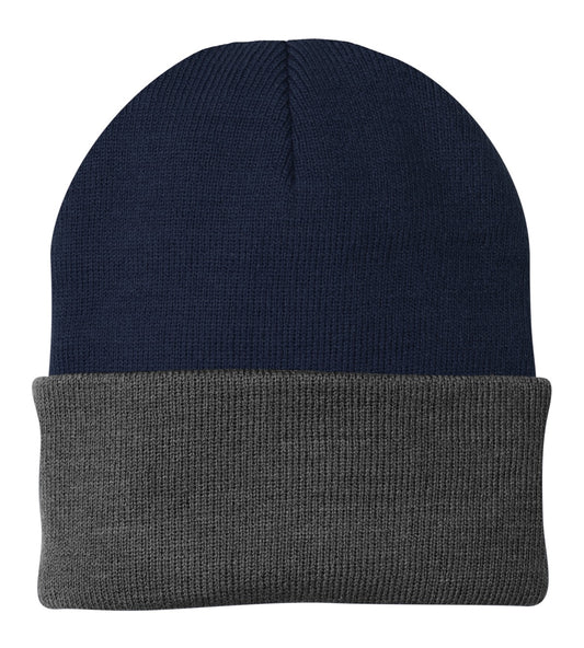 Port Authority Knit Cap CP90 Navy/ Athletic Oxford