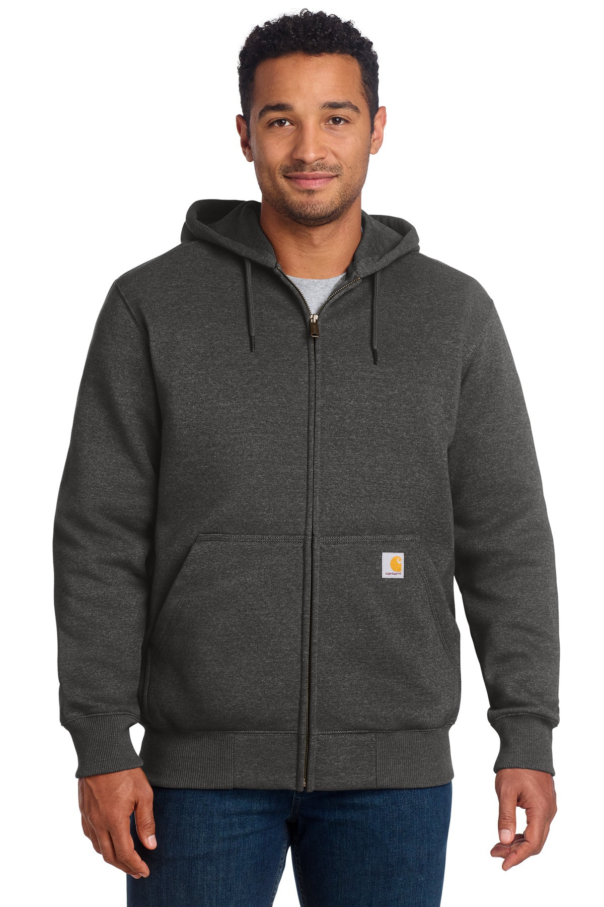 Carhartt Rain Defender Paxton Heavyweight Hooded Zip-Front Sweatshirt CT100614 Carbon Heather