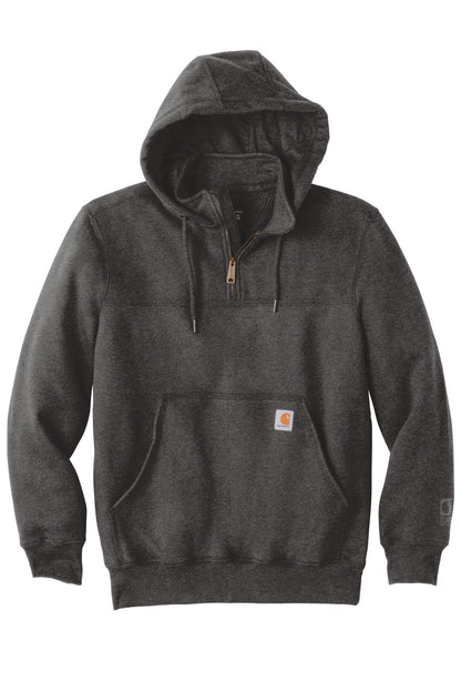 Carhartt  Rain Defender  Paxton Heavyweight Hooded Zip Mock Sweatshirt. CT100617 Carbon Heather