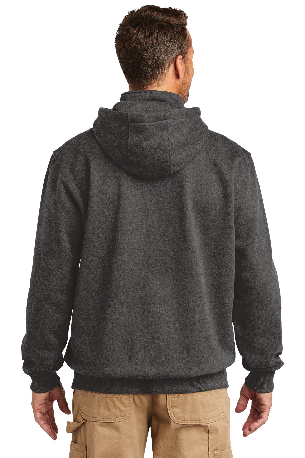 Carhartt  Rain Defender  Paxton Heavyweight Hooded Zip Mock Sweatshirt. CT100617 Carbon Heather