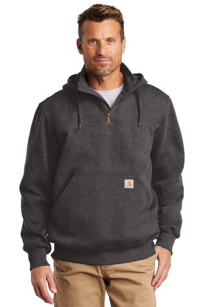 Carhartt  Rain Defender  Paxton Heavyweight Hooded Zip Mock Sweatshirt. CT100617 Carbon Heather