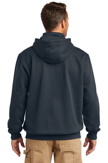 Carhartt  Rain Defender  Paxton Heavyweight Hooded Zip Mock Sweatshirt. CT100617 New Navy
