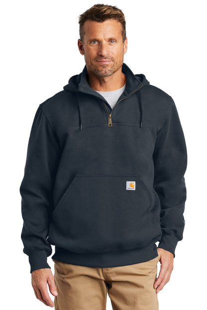 Carhartt  Rain Defender  Paxton Heavyweight Hooded Zip Mock Sweatshirt. CT100617 New Navy