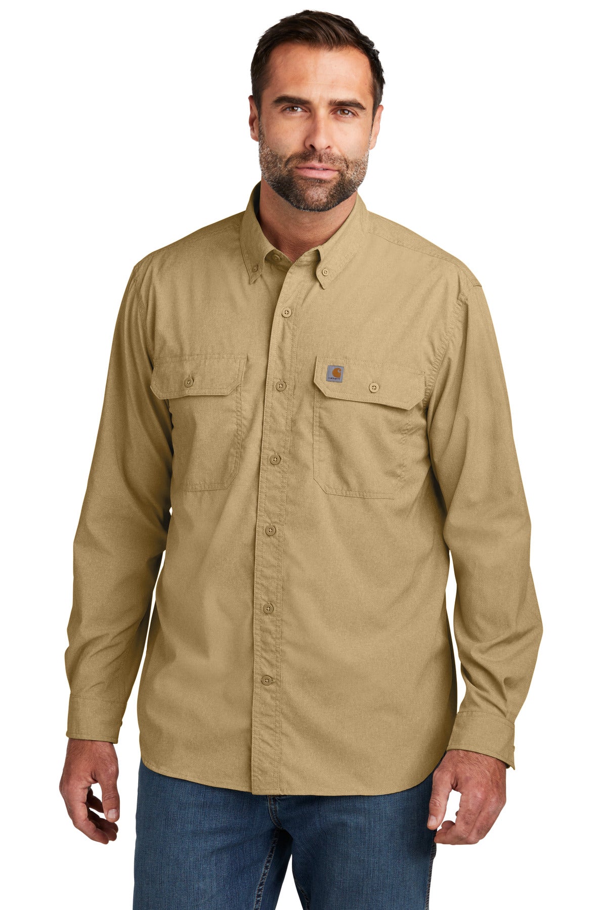 Carhartt Force Solid Long Sleeve Shirt CT105291 Dark Khaki