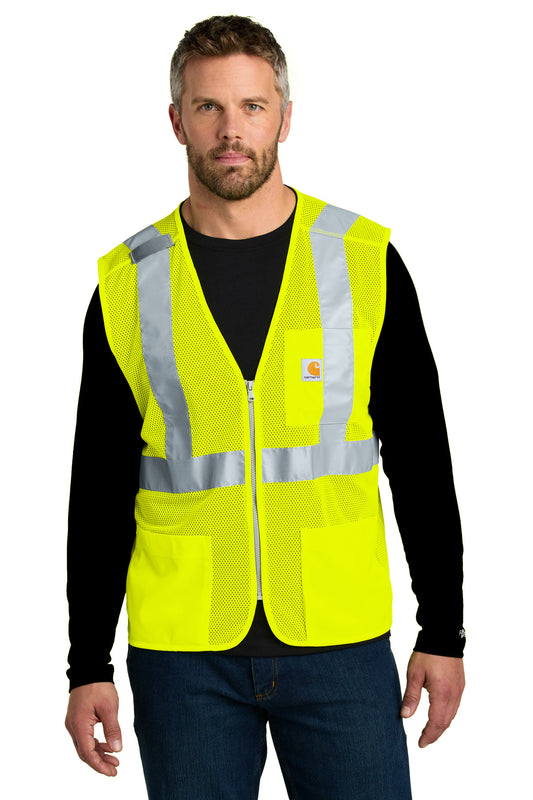 Carhartt ANSI Class 2 Mesh Zip-Front Vest CT106171 Brite Lime