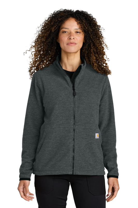 Carhartt Women's Textured Full-Zip Fleece Jacket CT106419 Carbon Heather