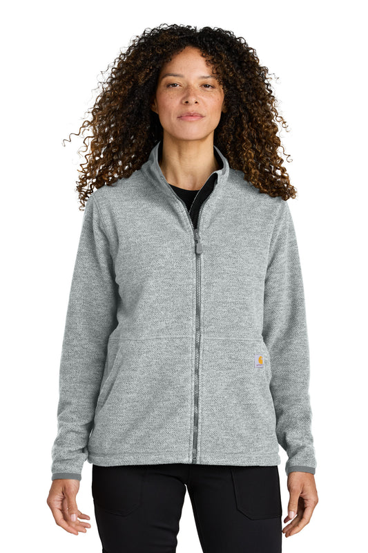 Carhartt Women's Textured Full-Zip Fleece Jacket CT106419 Heather Grey
