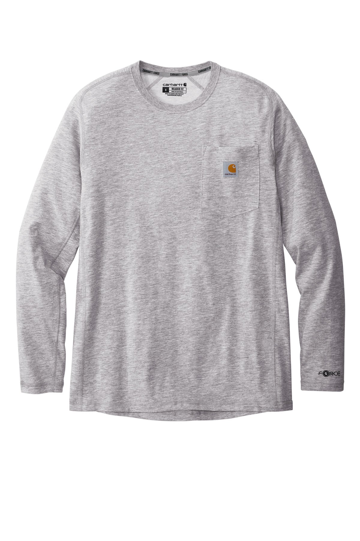 Carhartt Force Long Sleeve Pocket T-Shirt CT106656 Heather Grey