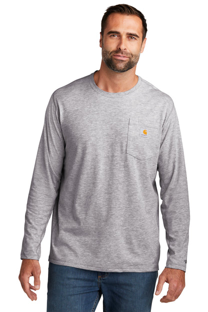 Carhartt Force Long Sleeve Pocket T-Shirt CT106656 Heather Grey