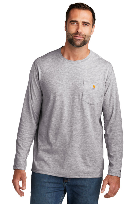 Carhartt Force Long Sleeve Pocket T-Shirt CT106656 Heather Grey