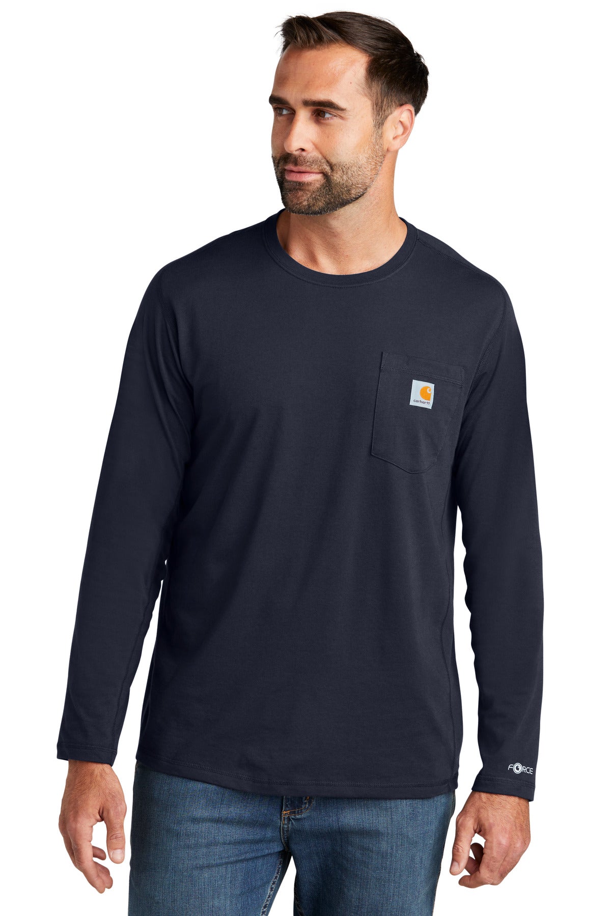 Carhartt Force Long Sleeve Pocket T-Shirt CT106656 Navy