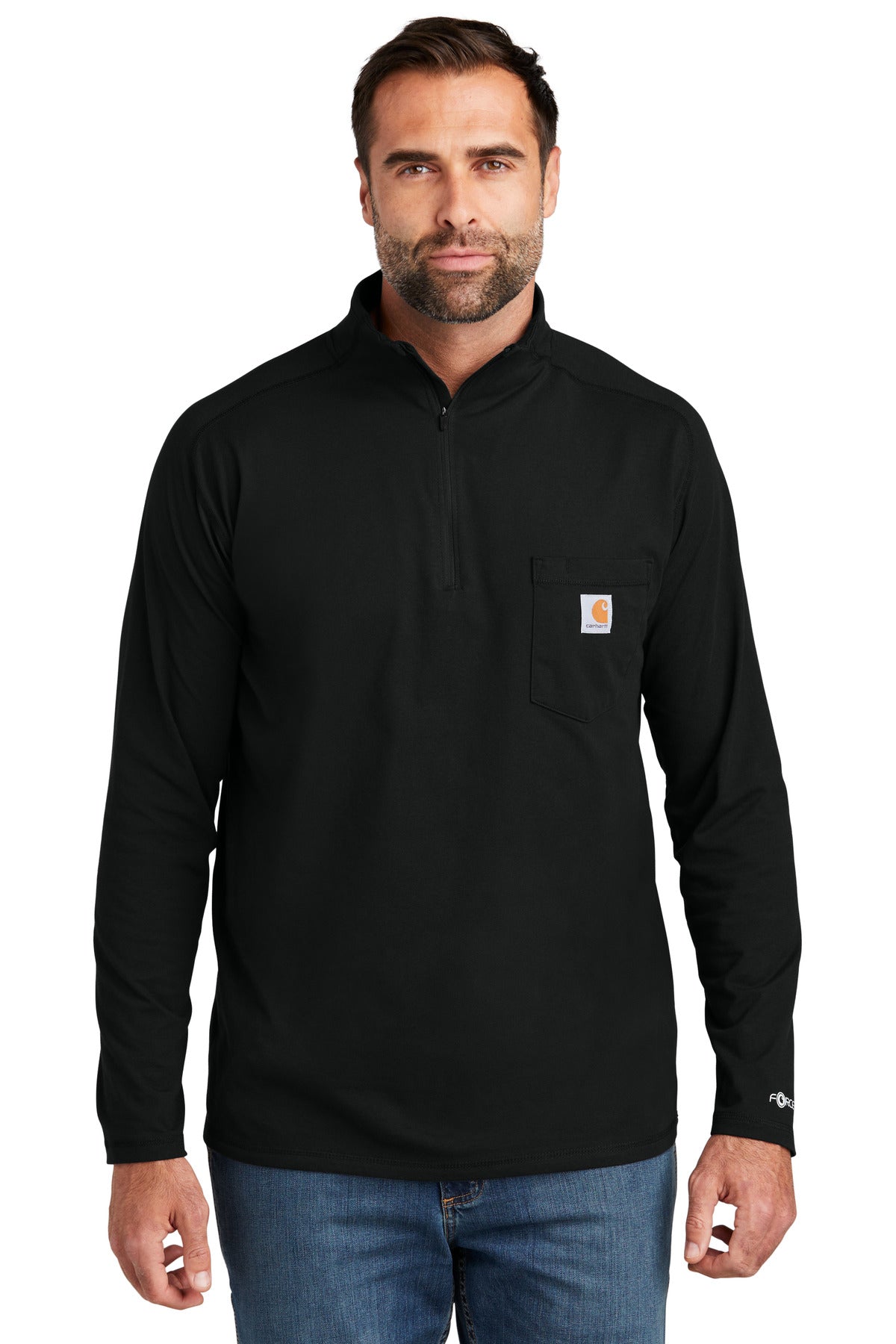 Carhartt Force 1/4-Zip Long Sleeve T-Shirt CT106660 Black