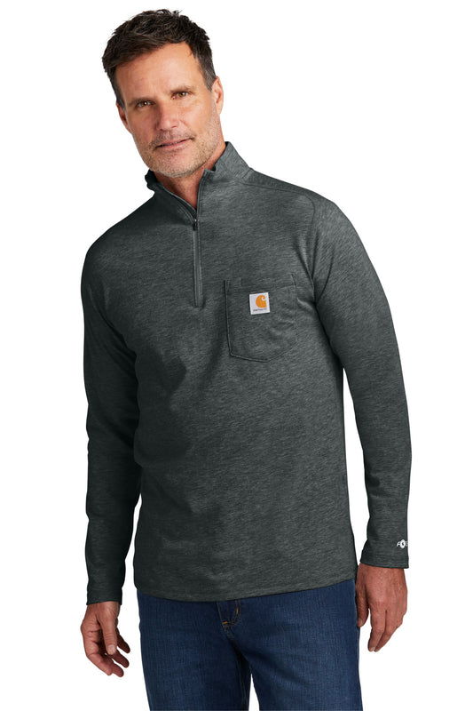 Carhartt Force 1/4-Zip Long Sleeve T-Shirt CT106660 Carbon Heather