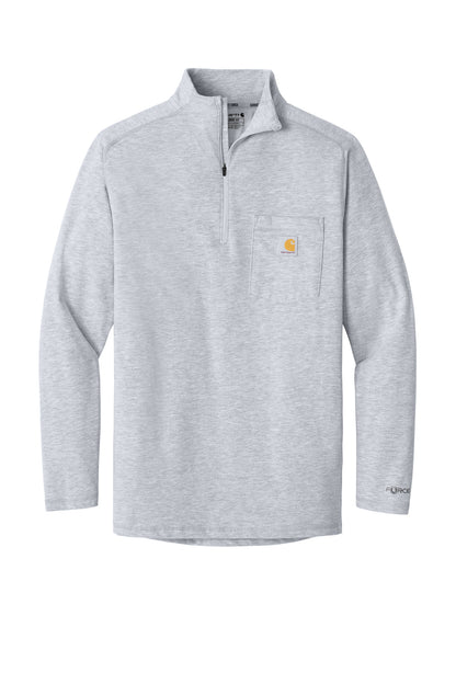 Carhartt Force 1/4-Zip Long Sleeve T-Shirt CT106660 Heather Grey