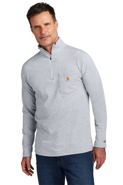 Carhartt Force 1/4-Zip Long Sleeve T-Shirt CT106660 Heather Grey