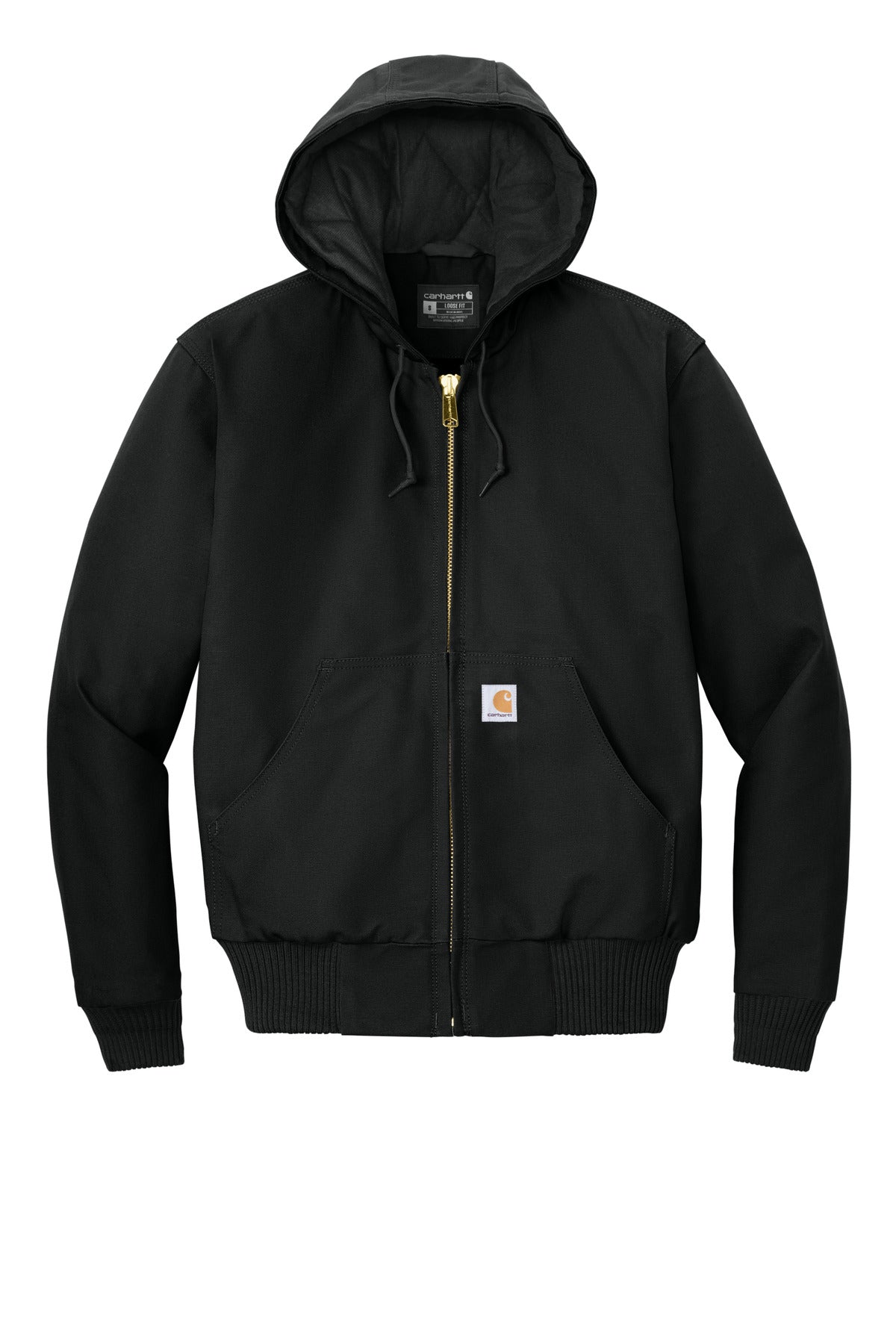 Carhartt Quilted-Flanne-Lined Duck Active Jac CT106677 Black