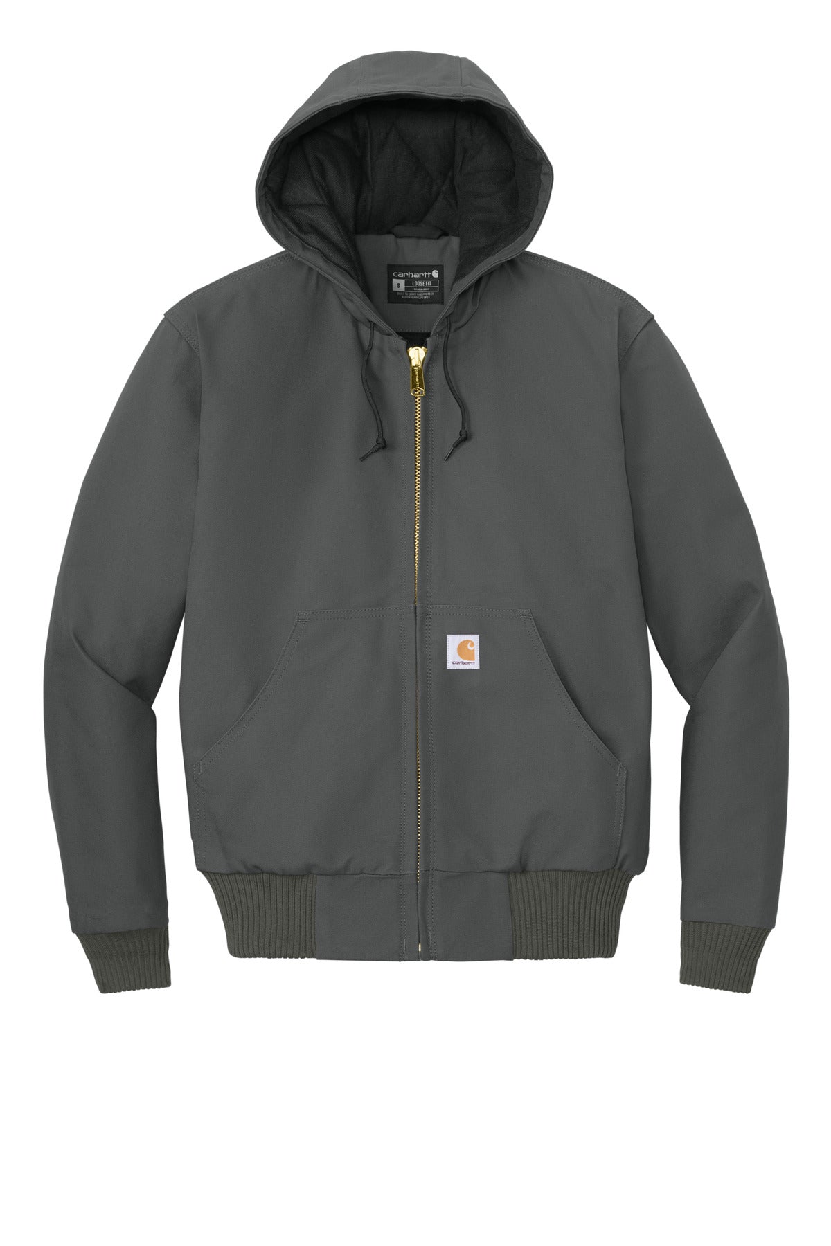 Carhartt Quilted-Flanne-Lined Duck Active Jac CT106677 Gravel