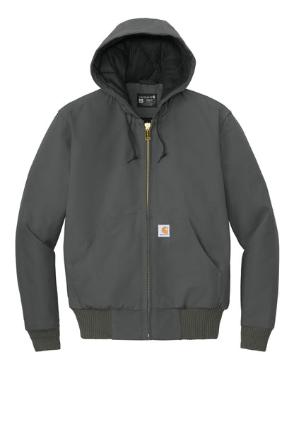 Carhartt Quilted-Flanne-Lined Duck Active Jac CT106677 Gravel