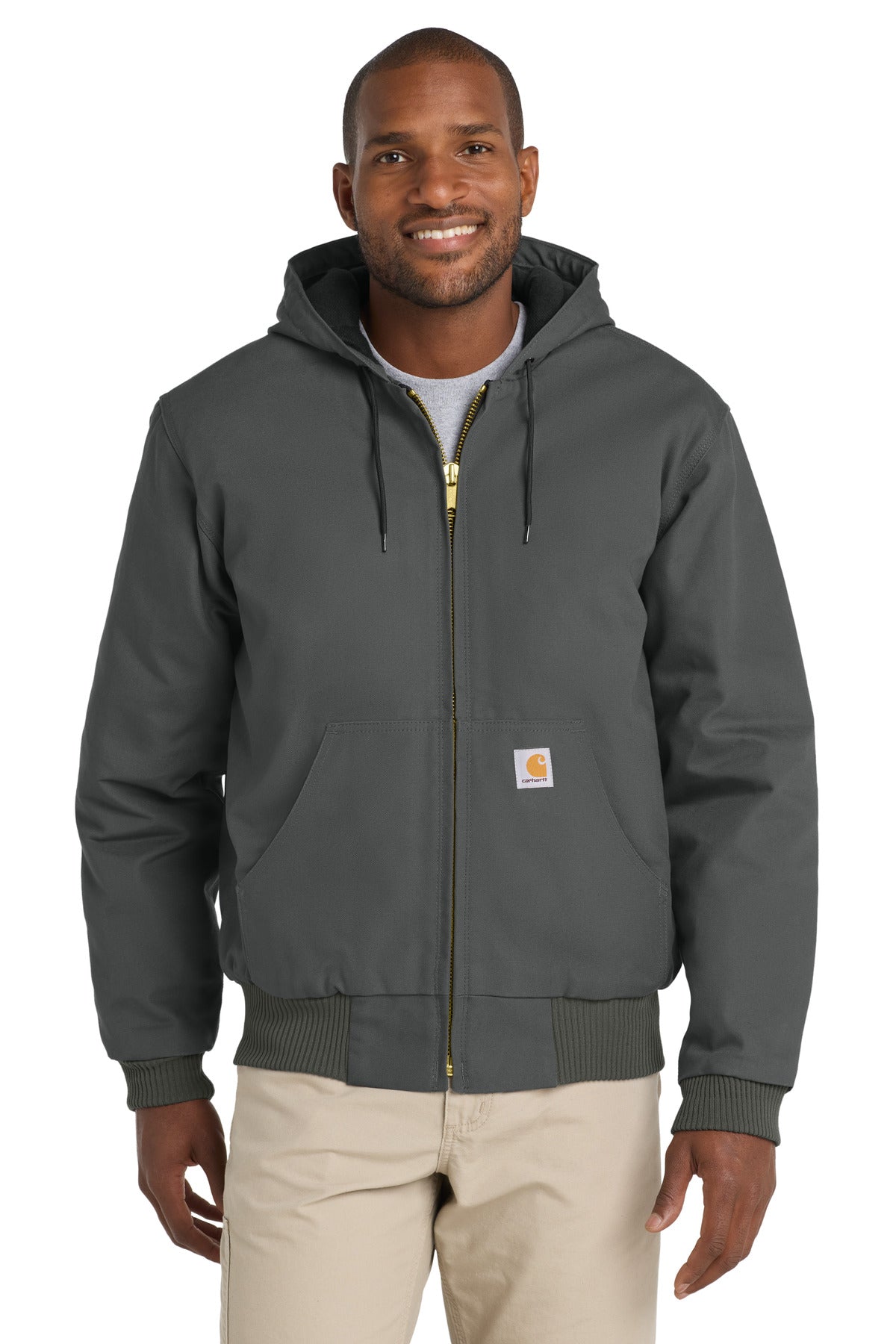 Carhartt  Quilted-Flanne-Lined Duck Active Jac. CT106677 Gravel