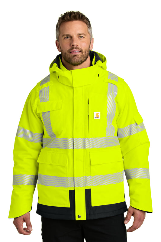 Carhartt ANSI 107 Class 3 Waterproof Heavyweight Insulated Jacket CT106694 Brite Lime