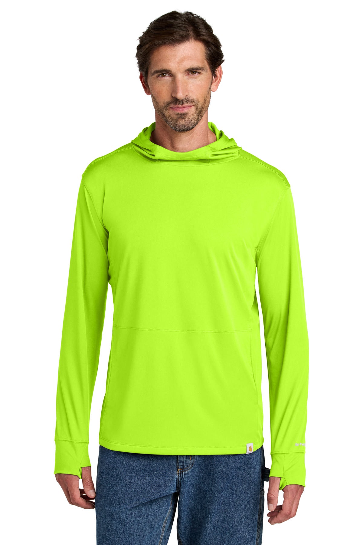 Carhartt Force Sun Defender Long Sleeve Hooded T-Shirt CT106923 Brite Lime