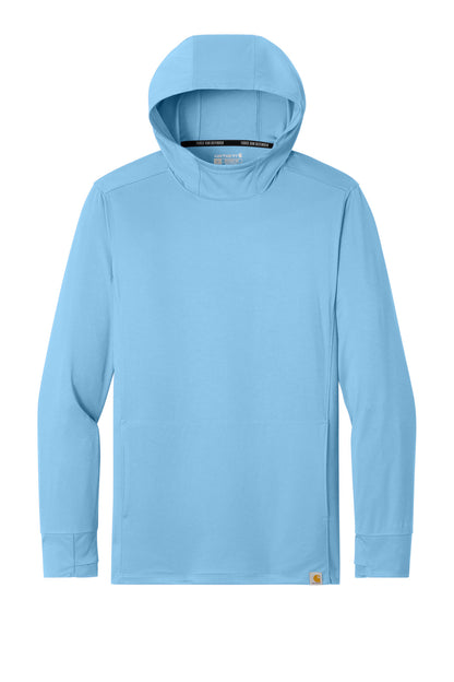 Carhartt Force Sun Defender Long Sleeve Hooded T-Shirt CT106923 Fresh Water Blue