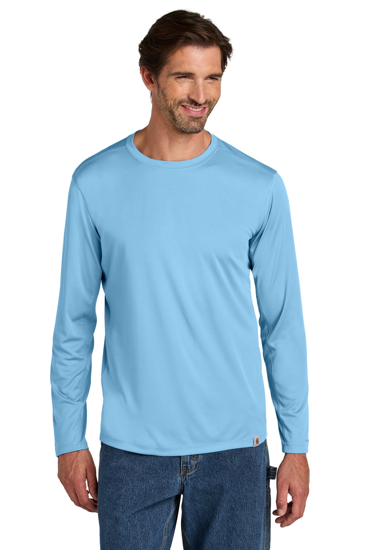 Carhartt Force Sun Defender Long Sleeve T-Shirt CT106972 Fresh Water Blue