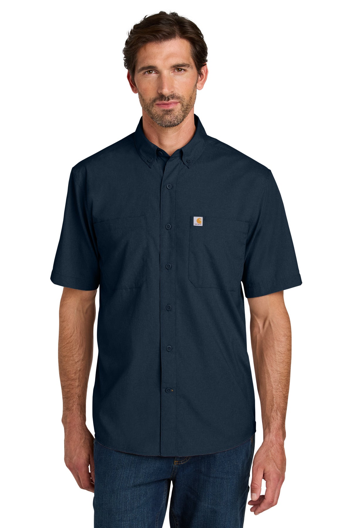 Carhartt Force Sun Defender Short Sleeve Shirt CT107107 Navy