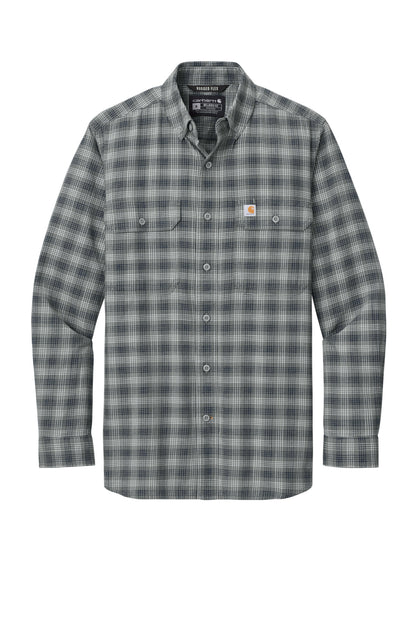 Carhartt Rugged Flex Plaid Long Sleeve Shirt CT107109 Plaid Steel Navy