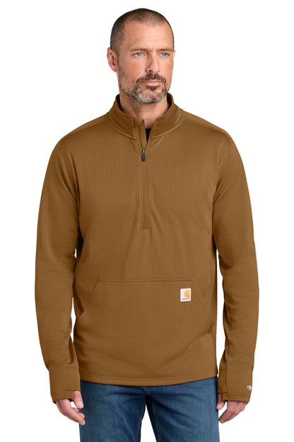 Carhartt Force 1/2-Zip Grid Fleece CT107814 Carhartt Brown