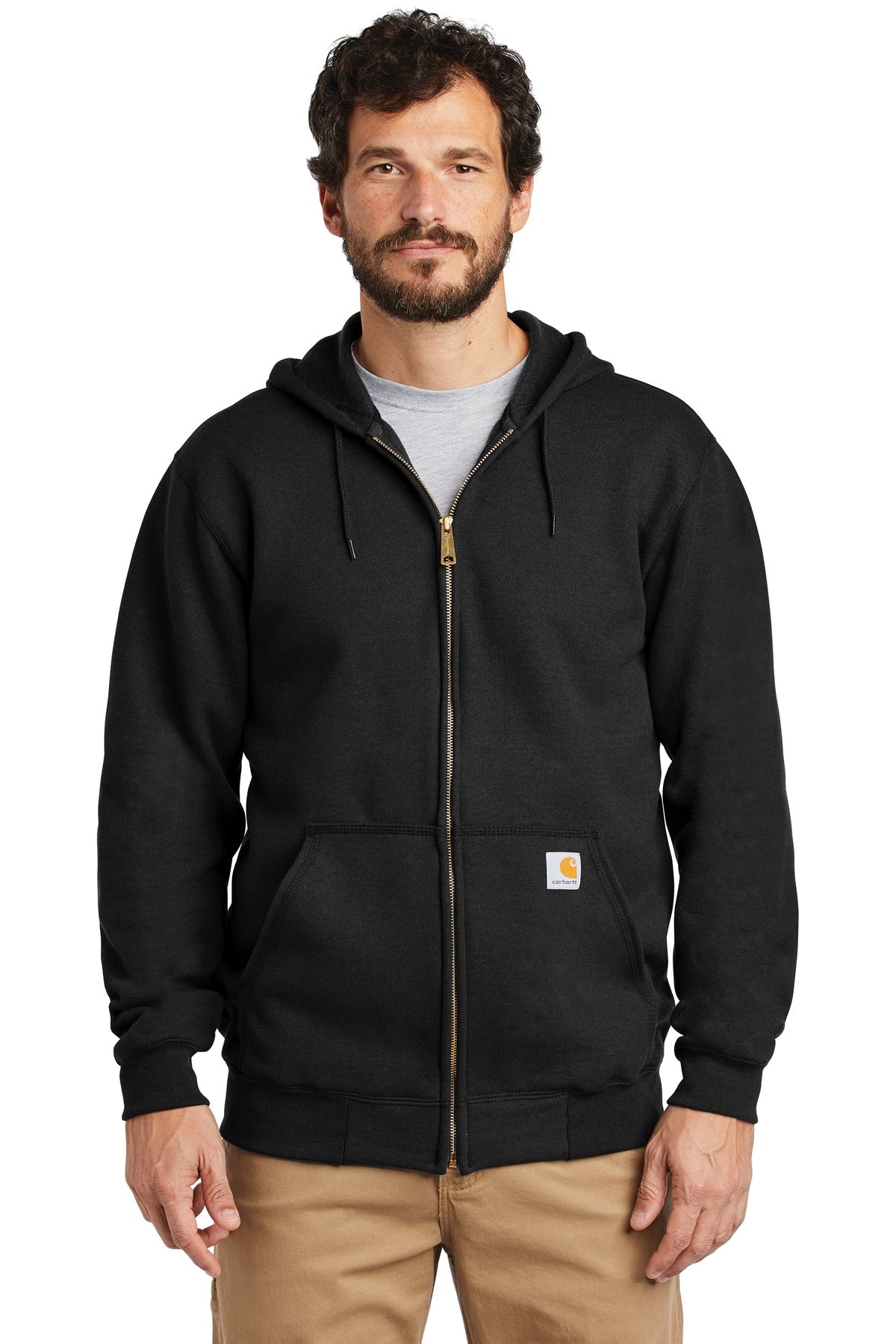 Carhartt  Midweight Hooded Zip-Front Sweatshirt. CTK122 Black