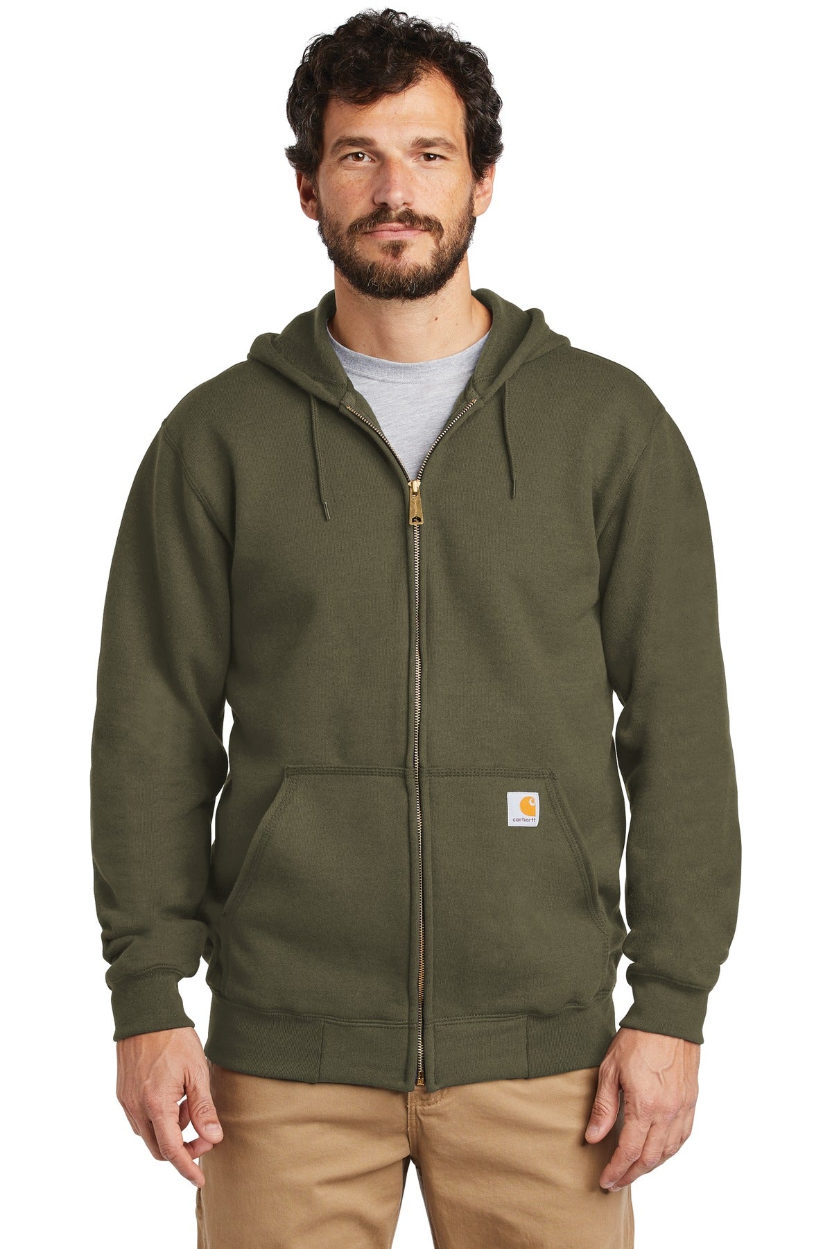 Carhartt  Midweight Hooded Zip-Front Sweatshirt. CTK122 Moss
