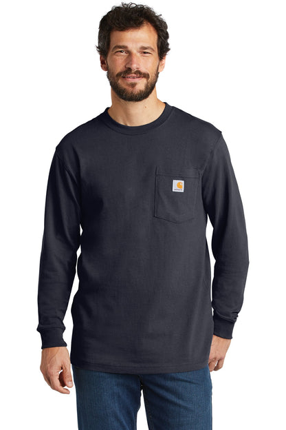Carhartt Workwear Pocket Long Sleeve T-Shirt CTK126 Navy