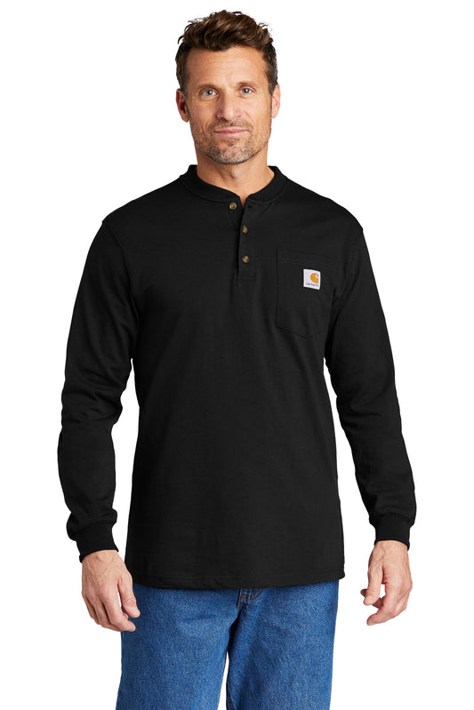 Carhartt Long Sleeve Henley T-Shirt CTK128 Black