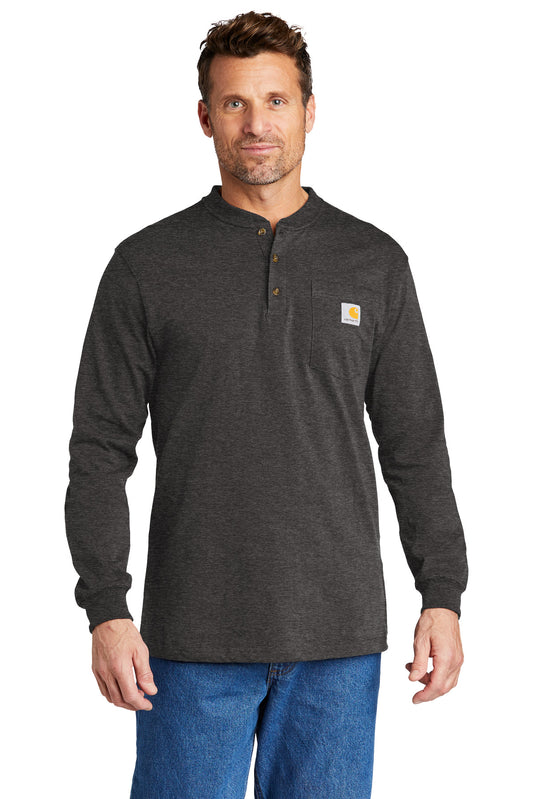 Carhartt Long Sleeve Henley T-Shirt CTK128 Carbon Heather
