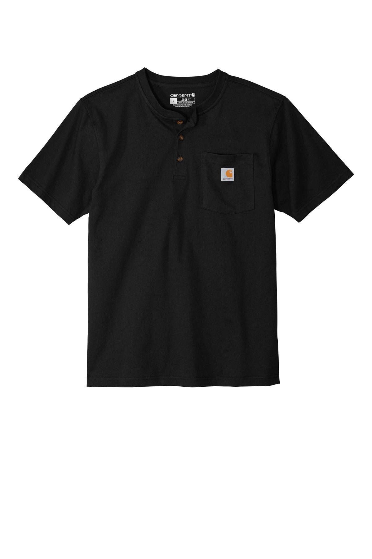 Carhartt Short Sleeve Henley T-Shirt CTK84 Black