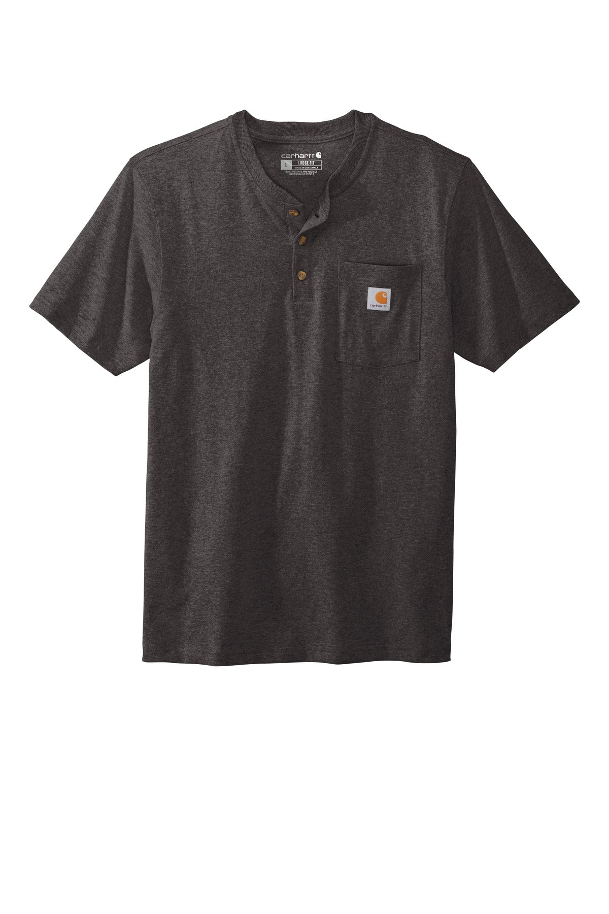 Carhartt Short Sleeve Henley T-Shirt CTK84 Carbon Heather