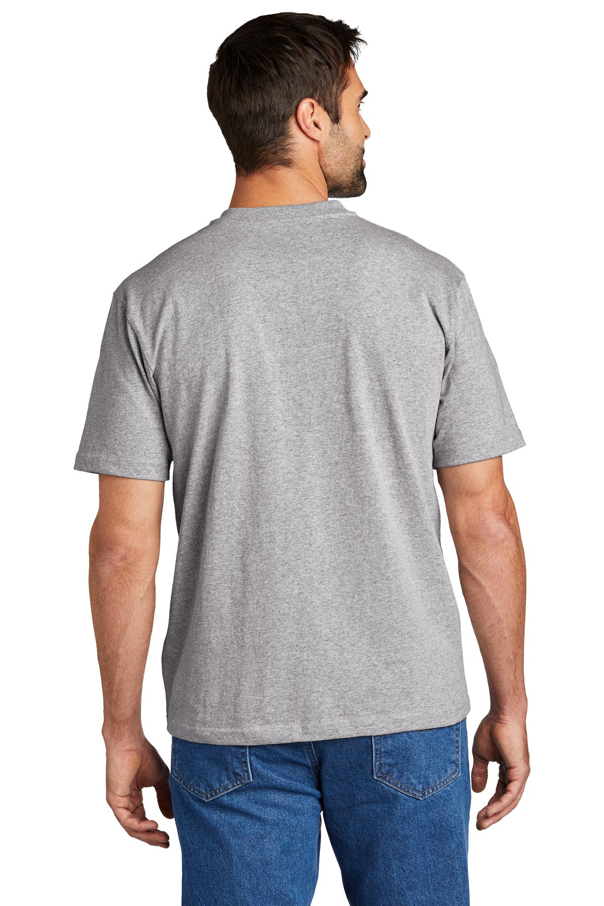 Carhartt Short Sleeve Henley T-Shirt CTK84 Heather Grey
