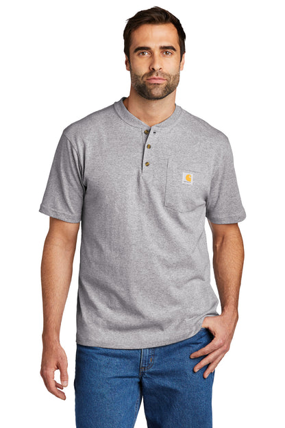Carhartt Short Sleeve Henley T-Shirt CTK84 Heather Grey