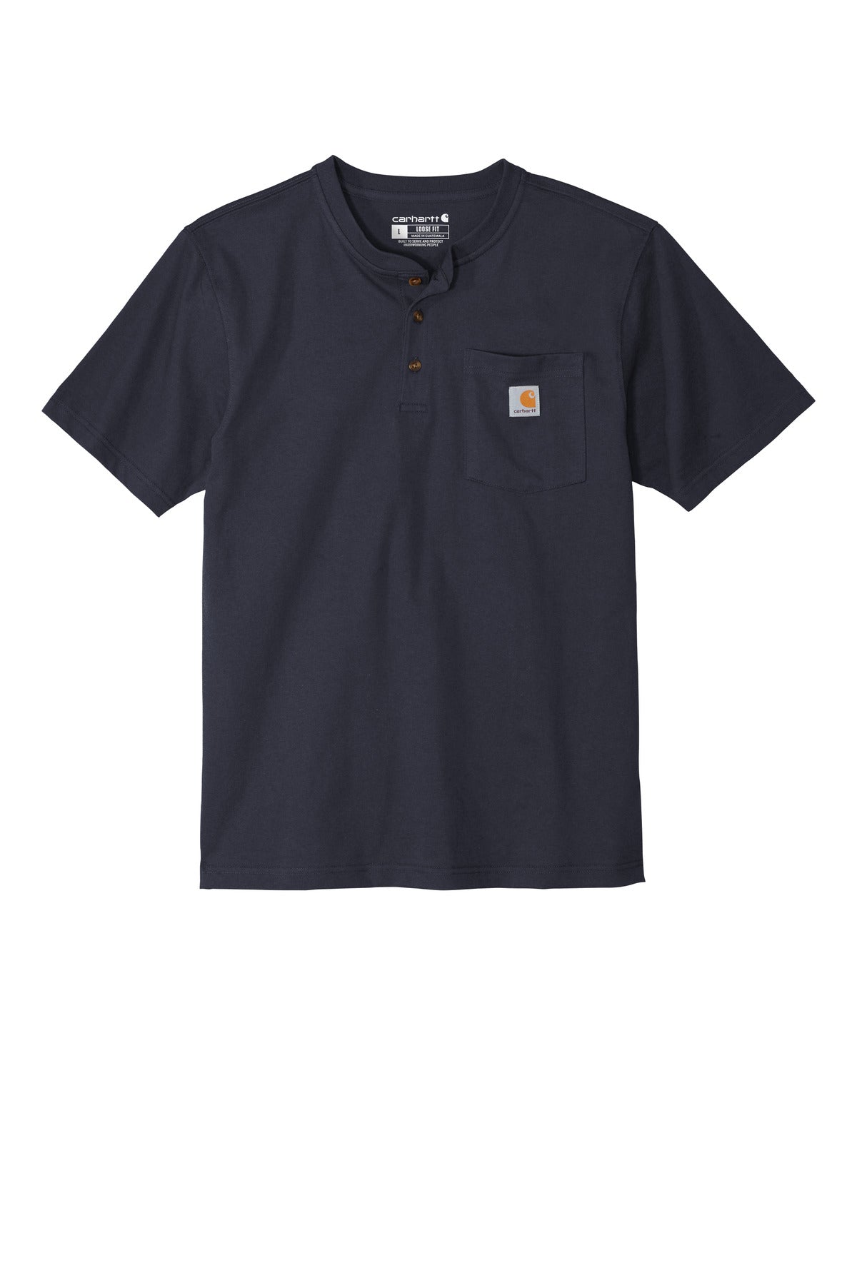 Carhartt Short Sleeve Henley T-Shirt CTK84 Navy
