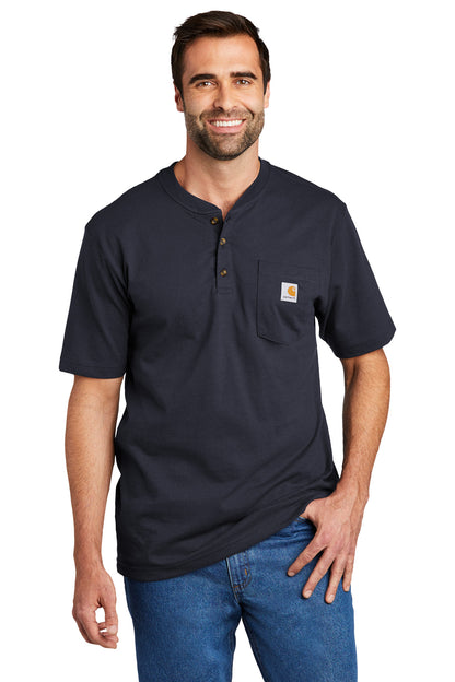 Carhartt Short Sleeve Henley T-Shirt CTK84 Navy
