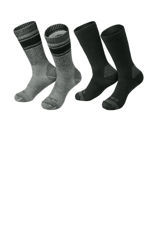 Carhartt Heavyweight Crew Sock (4-Pack) CTSC1054 Assorted Black and Charcoal