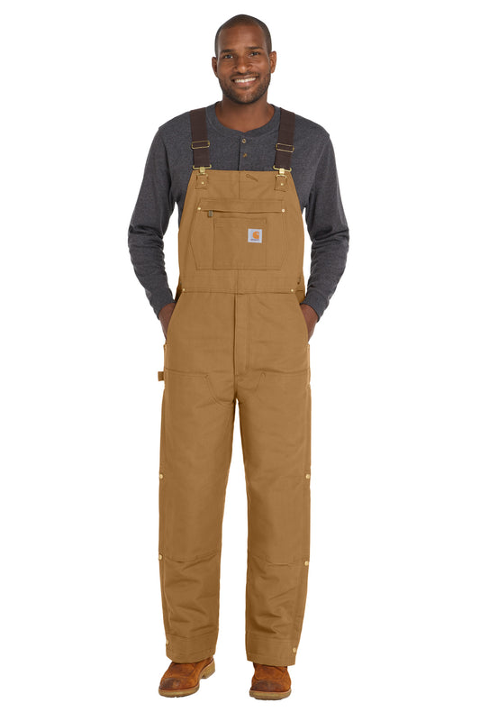 Carhartt Tall Firm Duck Insulated Bib Overalls CTT106672 Carhartt Brown Tall