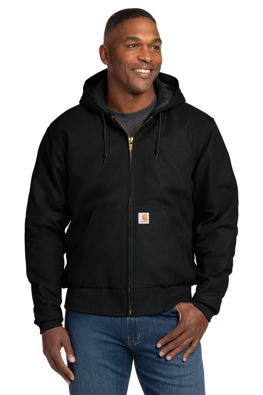 Carhartt Tall Quilted-Flannel-Lined Duck Active Jac CTT106677 Black