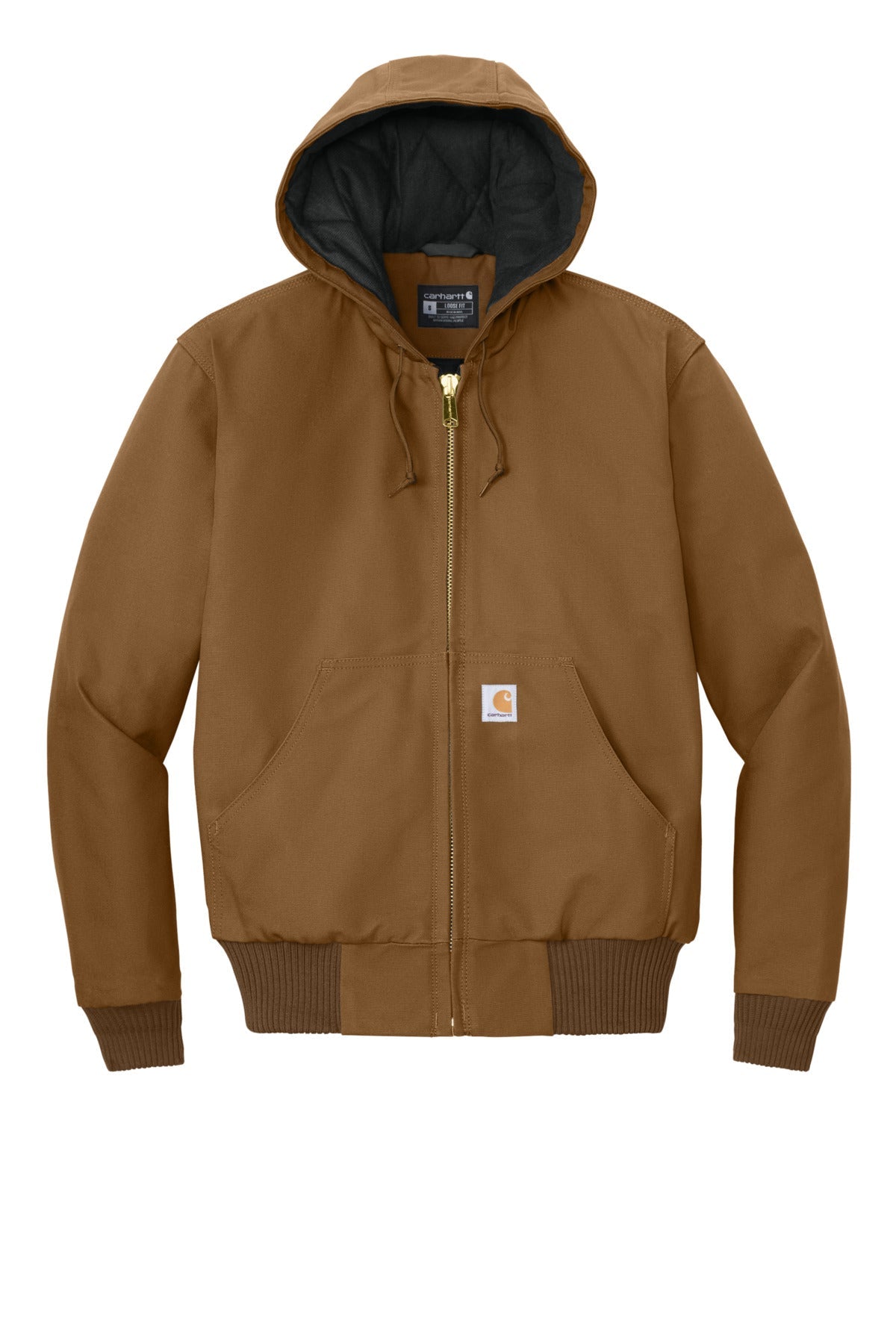 Carhartt  Tall Quilted-Flannel-Lined Duck Active Jac. CTT106677 Black Tall image 3