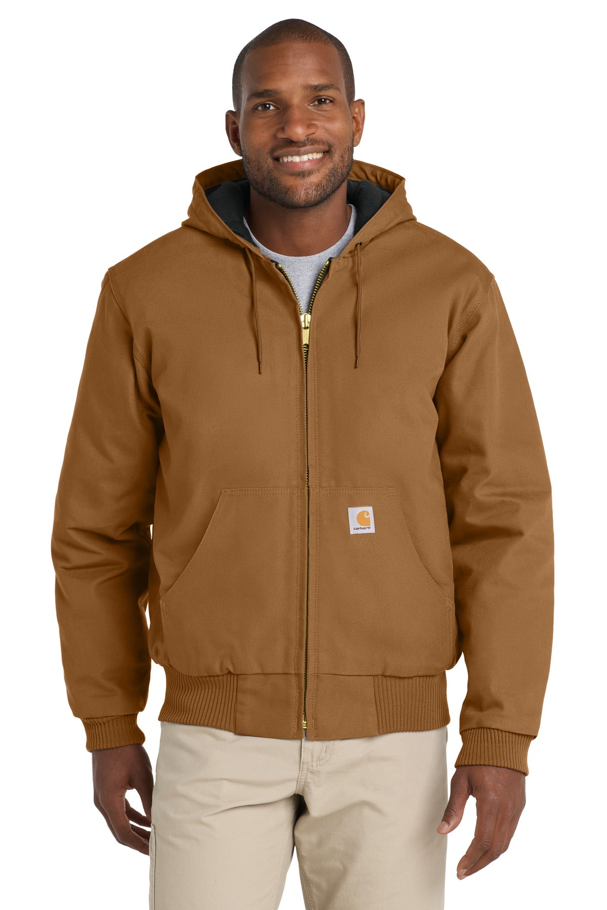 Carhartt  Tall Quilted-Flannel-Lined Duck Active Jac. CTT106677 Carhartt Brown Tall