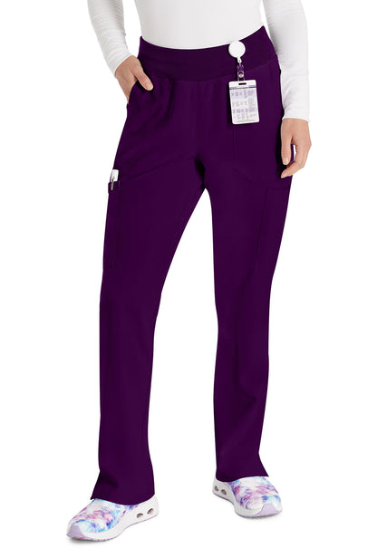 EDS Essentials DK005 Natural Rise Tapered Leg Pull-On Pants Eggplant Model Image Front | Dickies