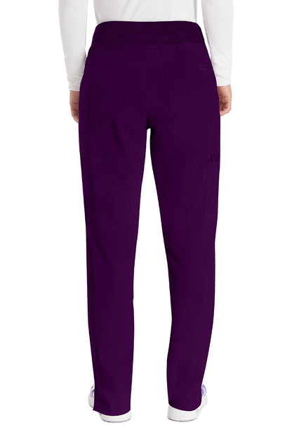 EDS Essentials DK005 Natural Rise Tapered Leg Pull-On Pants Eggplant Model Image Back | Dickies