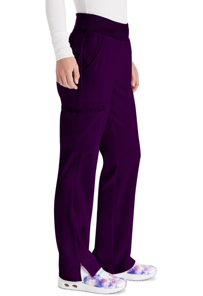 EDS Essentials DK005 Natural Rise Tapered Leg Pull-On Pants Eggplant Model Image Left Side | Dickies