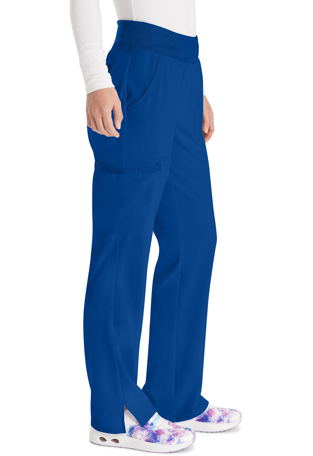 EDS Essentials DK005 Natural Rise Tapered Leg Pull-On Pants Galaxy Blue Model Image Left Side | Dickies